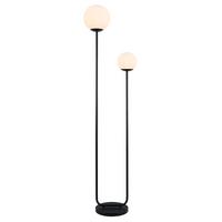 Stehleuchte Sehr - Schwarz/Weiß, MODERN, Glas/Metall (35/160cm)