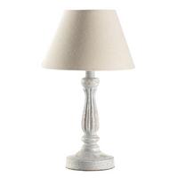Asztali Lámpa 058/l - akáciaszínű/magasfényű fehér, Konventionell, műanyag/textil (20/35cm)