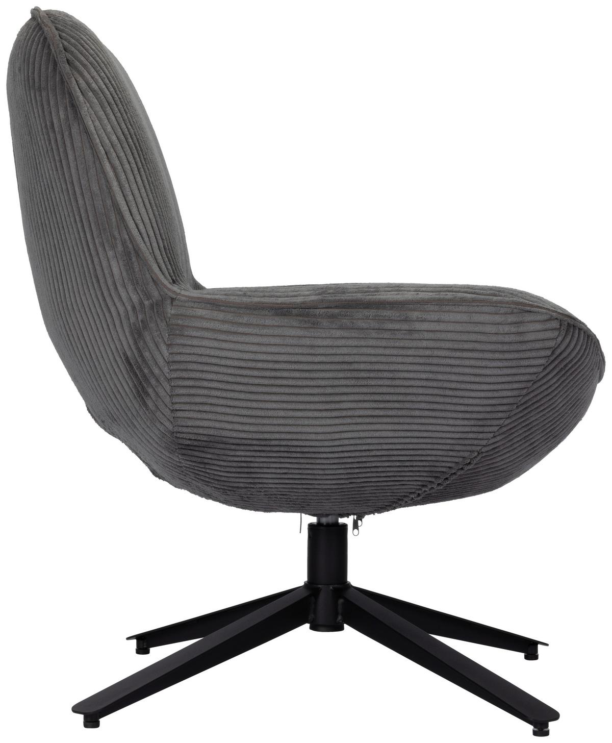 Relaxsessel Maro Grau B: 66 Cm - Schwarz/Grau, Basics, Textil/Metall (66/76/75cm) - Livetastic