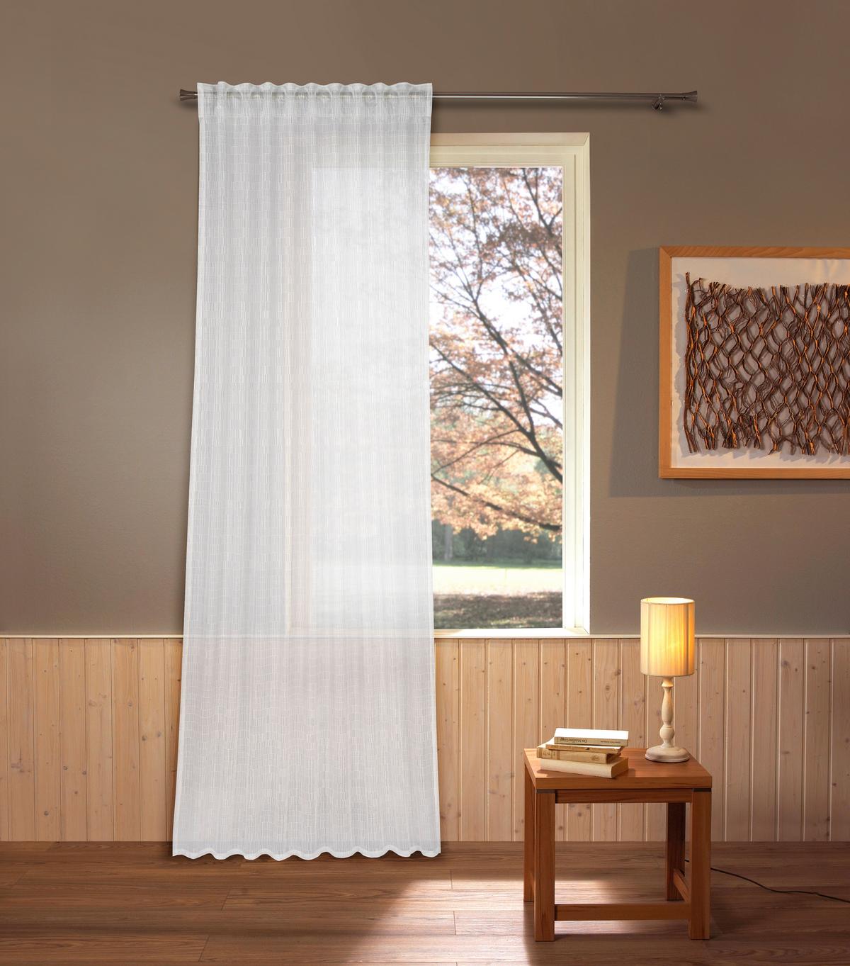 Fertigvorhang Elina - Weiß, ROMANTIK / LANDHAUS, Textil (135/245cm) - James Wood