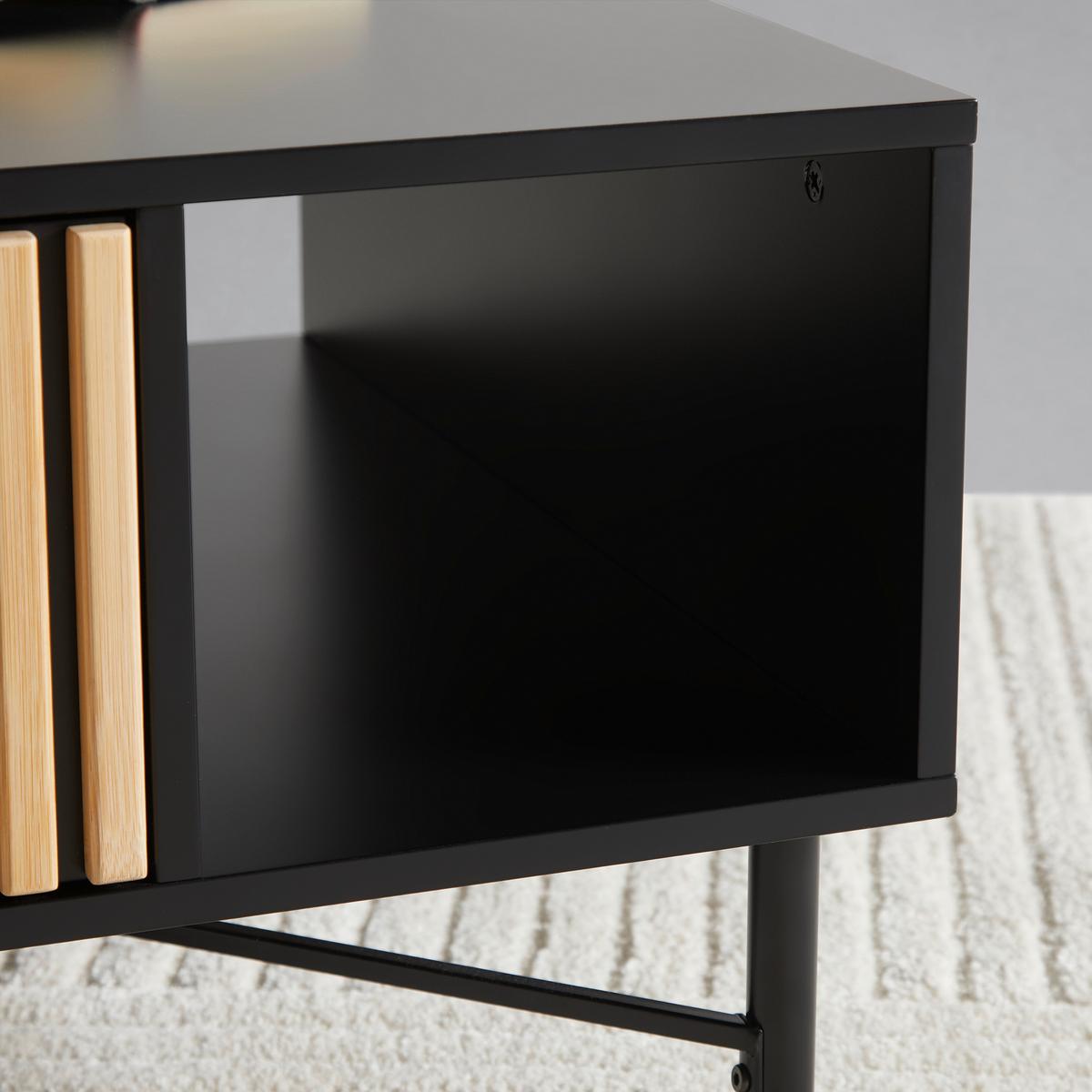 KONFERENČNÝ STOLÍK MADRID - čierna/prírodná farba, Modern, kov/drevo (70/70/43cm) - Mömax