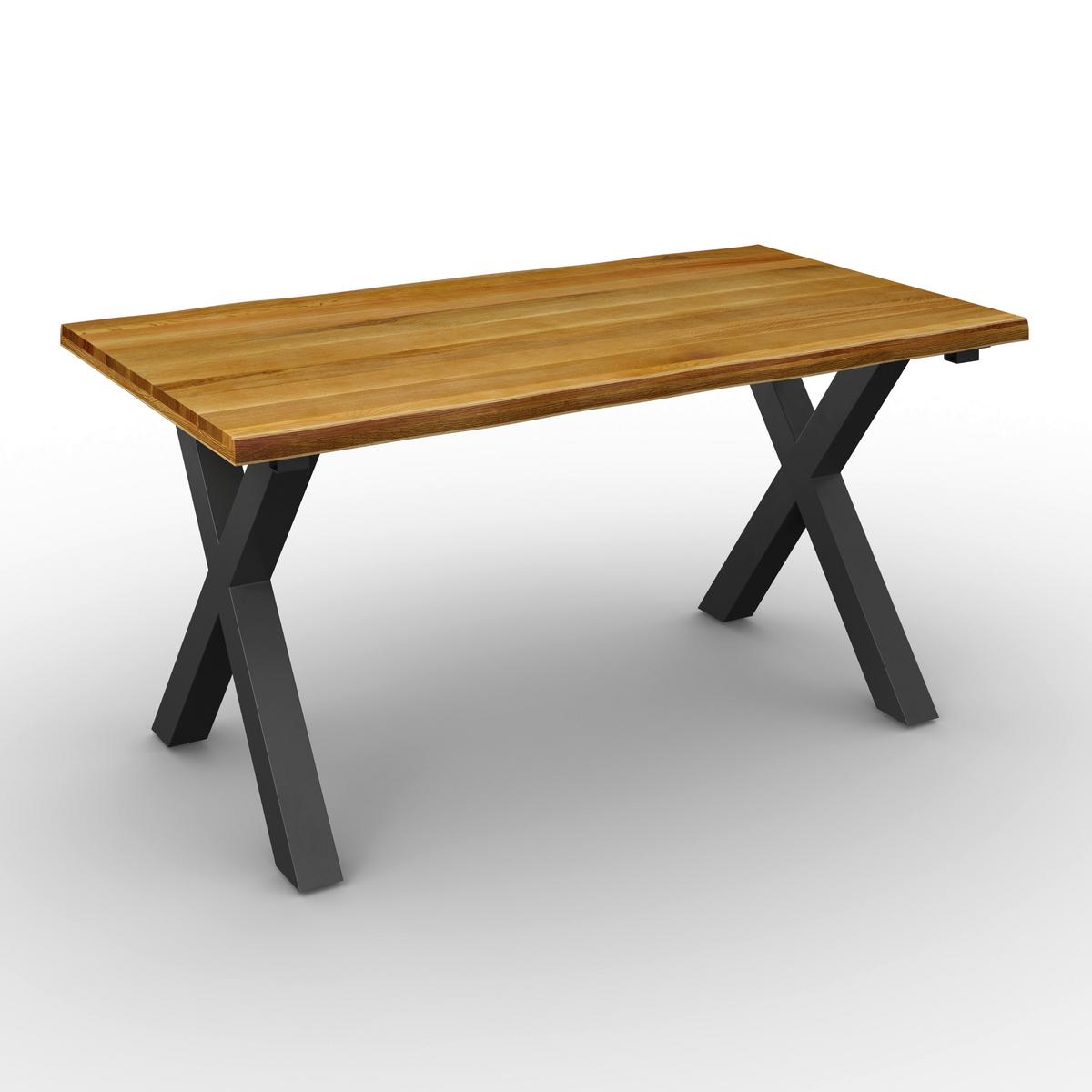 VÝSUVNÝ STŮL ARIANO - černá/barvy dubu, Moderní, kov/dřevo (240-160/76/90cm) - Bessagi Home