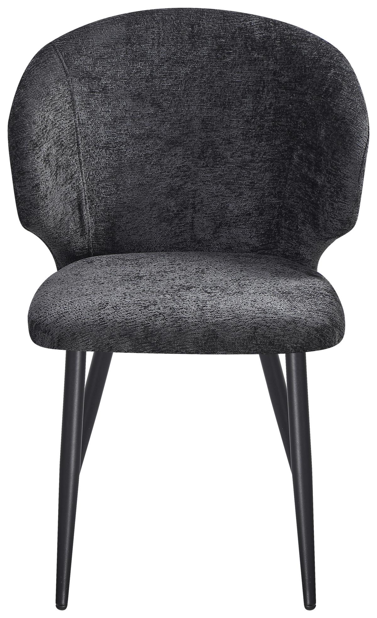 Vierfußstuhl Sindy Chinelle Schwarz - Schwarz, MODERN, Textil/Metall (63/84/58cm) - MID.YOU
