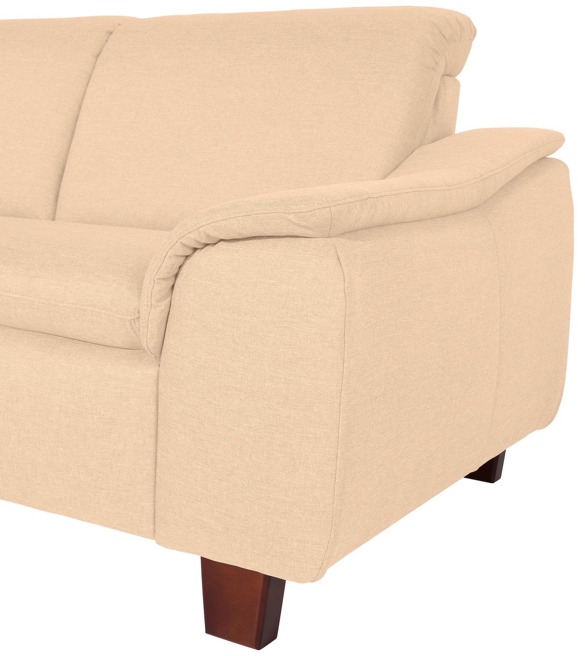 Ecksofa Aaron Beige Flachgewebe - Beige/Nussbaumfarben, Design, Textil (247/82/187cm) - Max Winzer