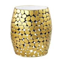 Beistelltisch Goldfarben B: 40 cm - Goldfarben, Design, Stein/Metall (40/46/40cm) - Livetastic