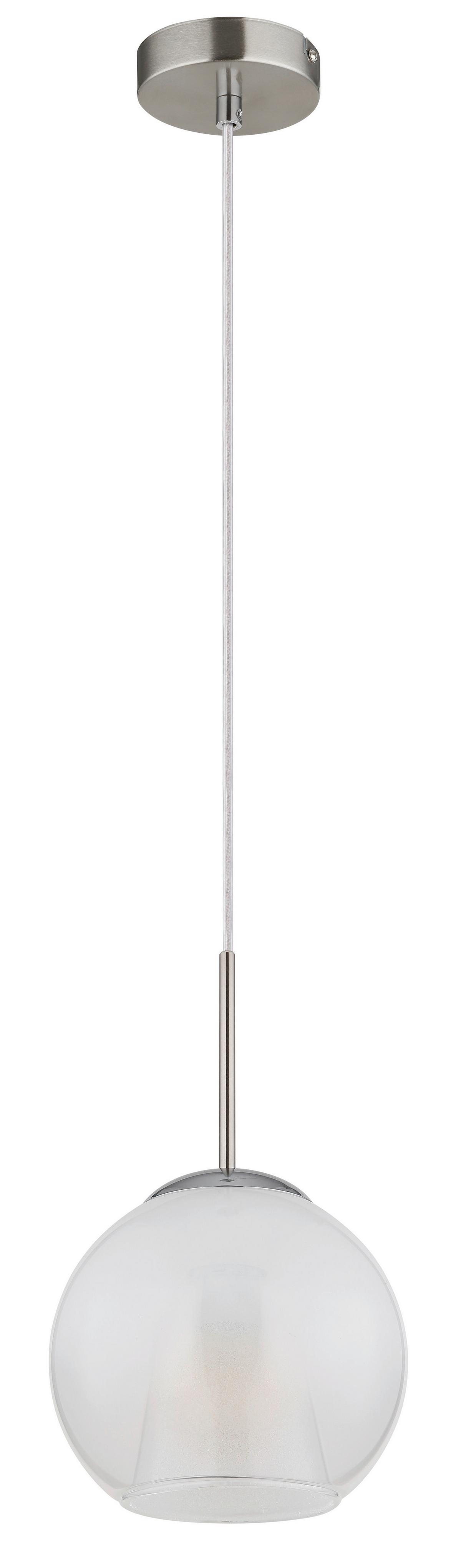Hängeleuchte Barry Chromfarben Glas D: 20cm - Klar/Chromfarben, Basics, Glas/Kunststoff (20/120cm) - Globo