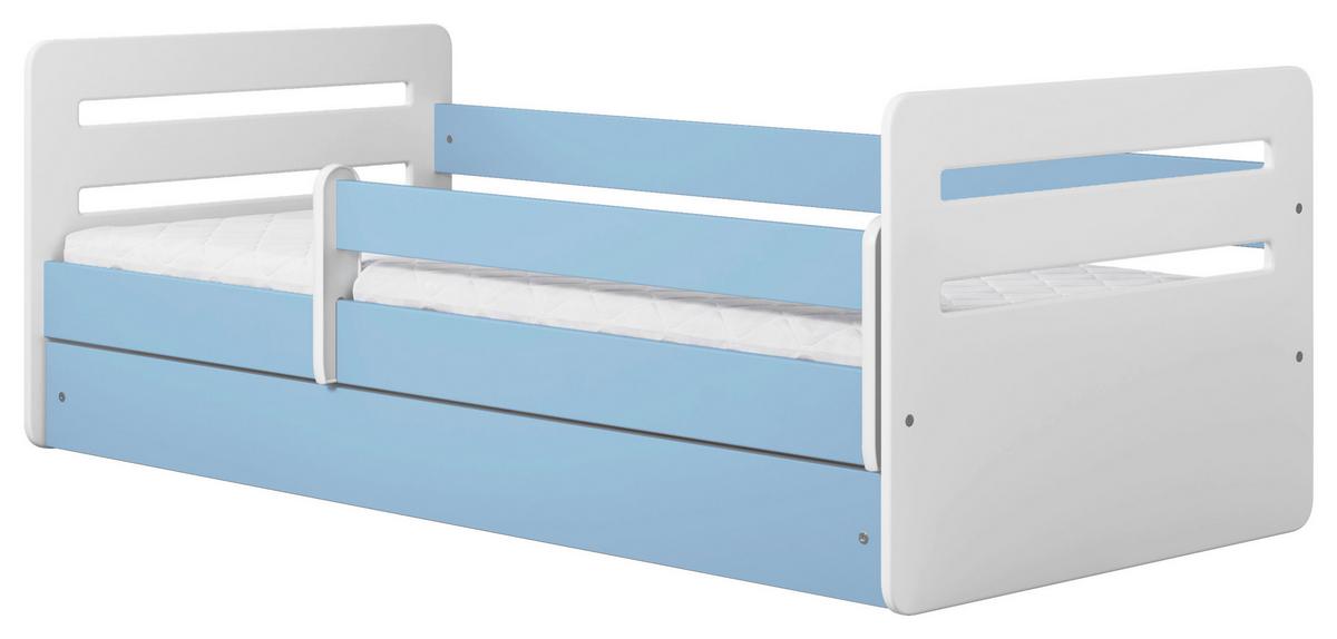 Kinder-/Juniorbett Tomi Blau/Weiß B: 80cm - Blau/Birkefarben, MODERN, Holz/Holzwerkstoff (80/160cm) - MID.YOU