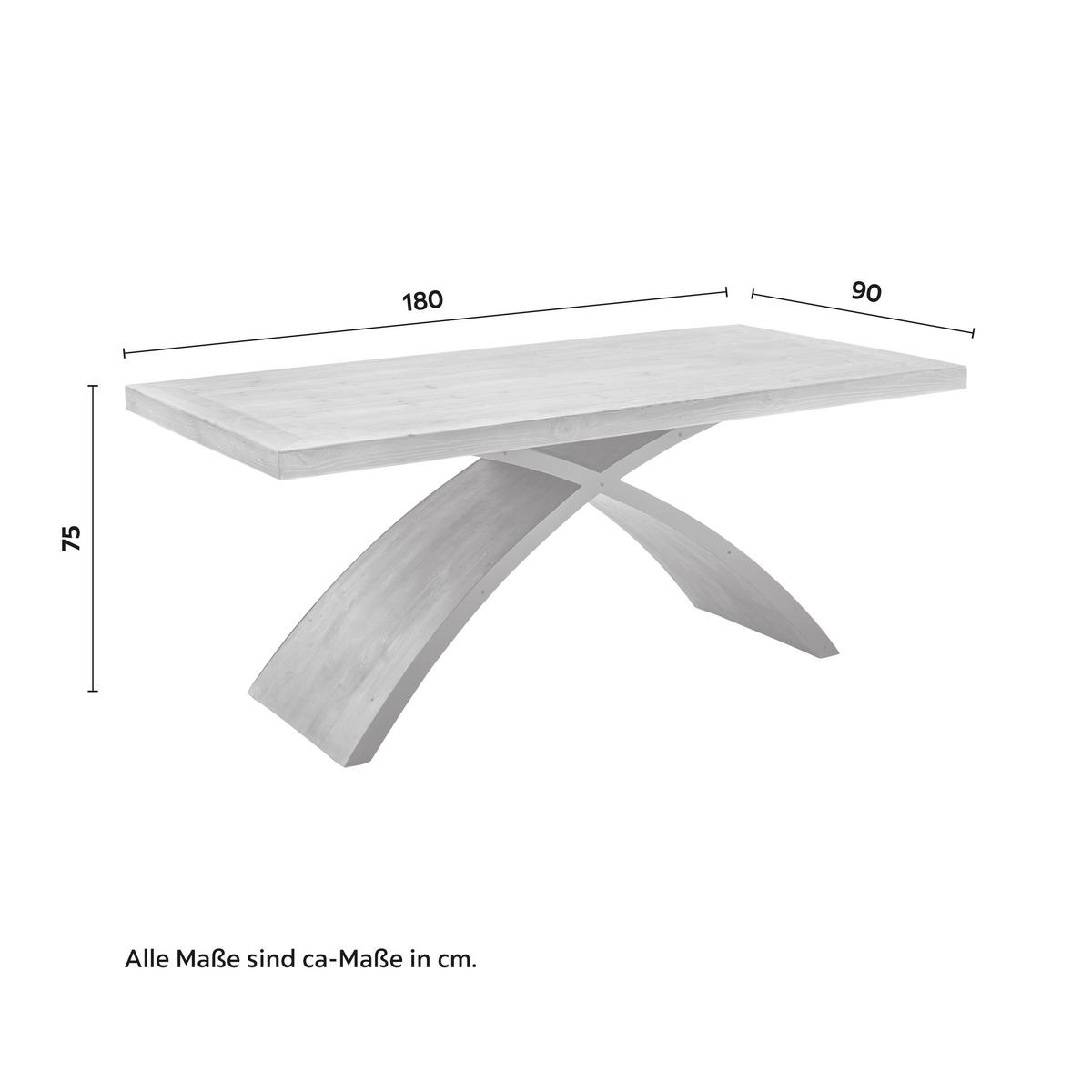 Jedálenský stôl masív LAURIEN 180x90 cm - farba borovice, Modern, kov/drevo (180/90/75cm) - Bessagi Home