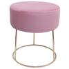 Hocker Marilyn Samt Rosa Sitz Gepolstert H: 40,5 cm - Goldfarben/Rosa, Design, Textil (35,5/40,5/35,5cm) - Echtwerk