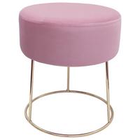 Hocker Marilyn Samt Rosa Sitz Gepolstert H: 40,5 cm - Goldfarben/Rosa, Design, Textil (35,5/40,5/35,5cm) - Echtwerk