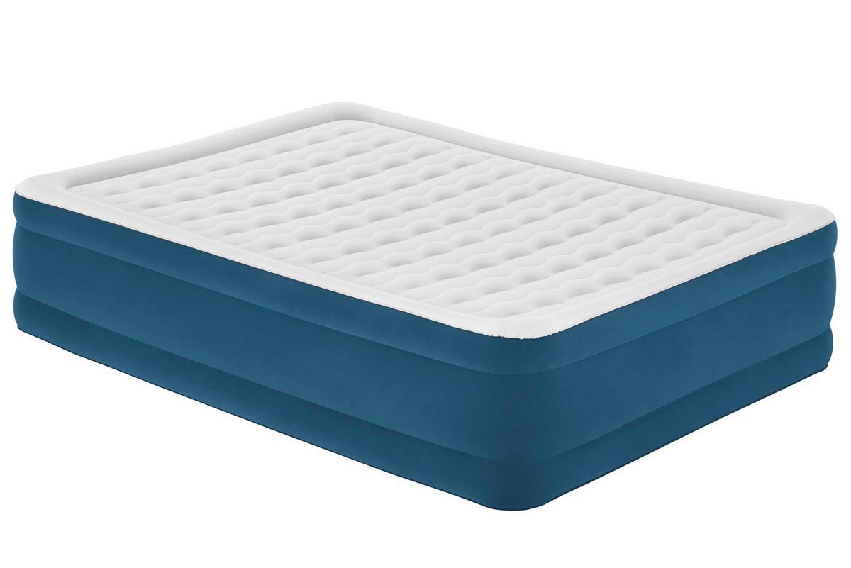 Luftbett Sara 203x152x46 Cm Bis 300kg, Inkl. Pumpe - Dunkelblau/Grau, KONVENTIONELL, Kunststoff/Metall (203/152/46cm) - Bestway