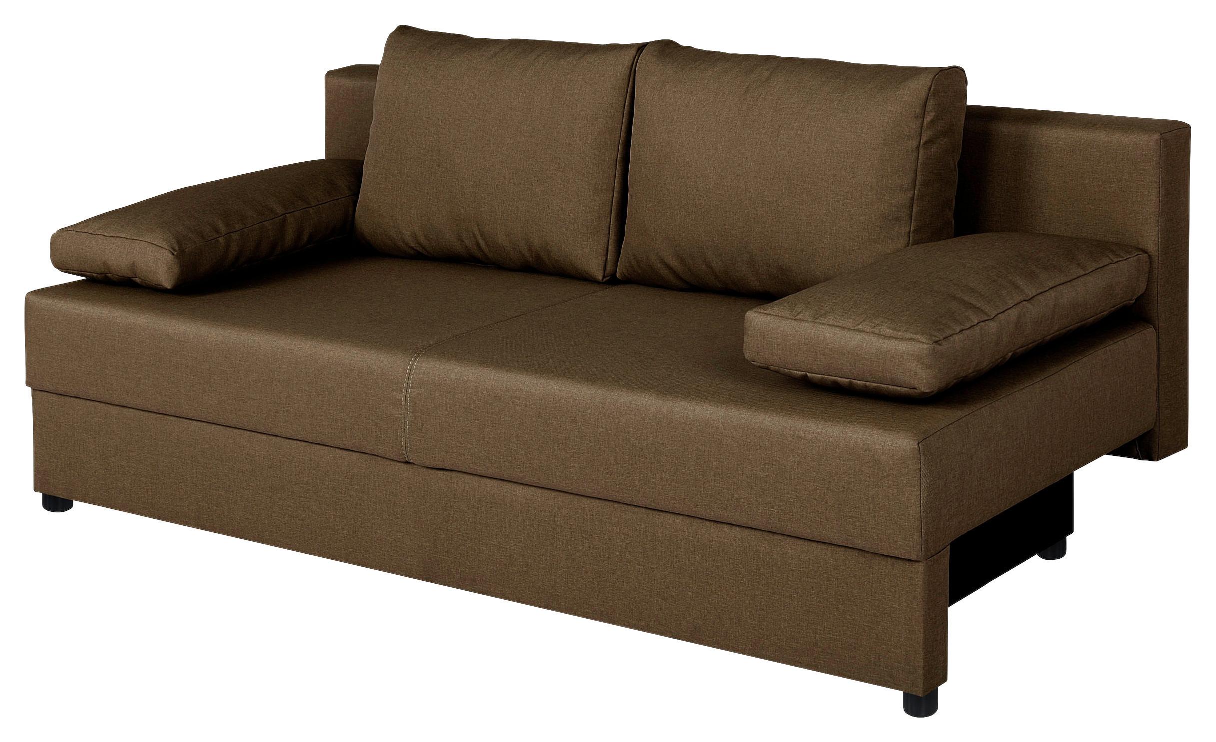 Rozkladacia pohovka MEGA, hnedá - hnedá/čierna, Basics, kompozitné drevo/textil (190/80/75cm) - Based