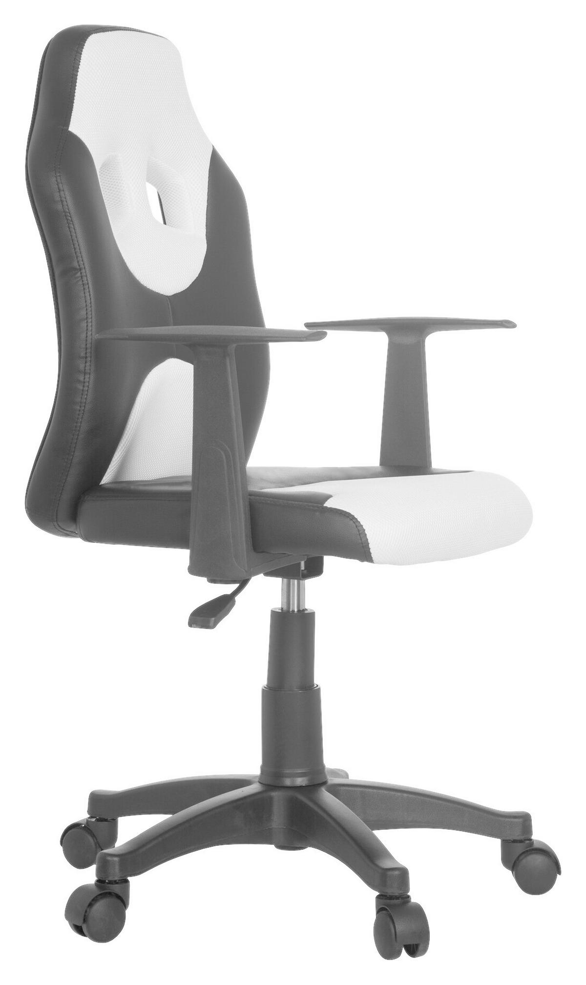 Jugenddrehstuhl Kid Raver Al Weiß/Schwarz - Schwarz/Weiß, Basics, Kunststoff (54/90-100/48cm) - MID.YOU