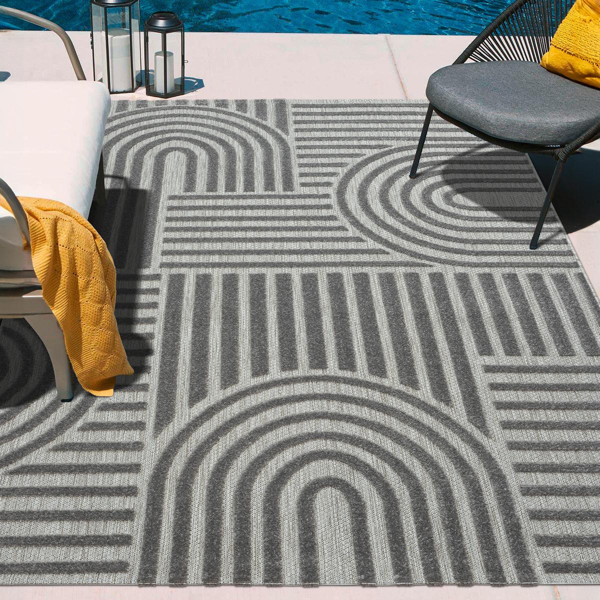 Outdoorteppich 9007_gray_140x200 - Grau, Basics, Textil (140/200cm)