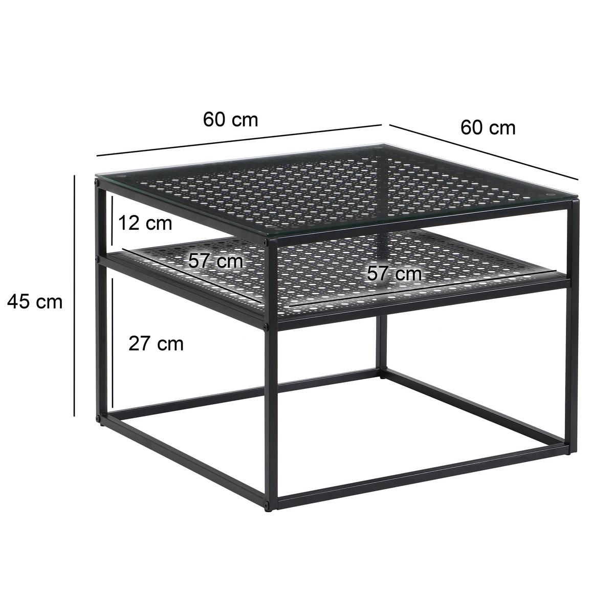 COUCHTISCH Schwarz L: 60cm - Schwarz, Design, Glas/Metall (60/60/45cm) - MID.YOU