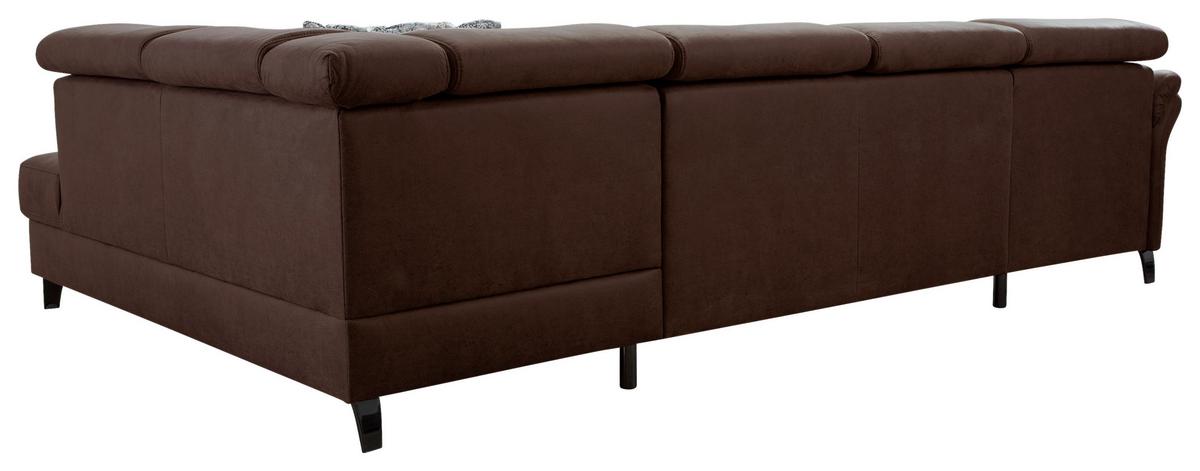 Wohnlandschaft Arngast rechts cognac, 165x317x193 cm - Cognac/Schwarz, KONVENTIONELL, Textil (165/317/193cm) - Sit & More