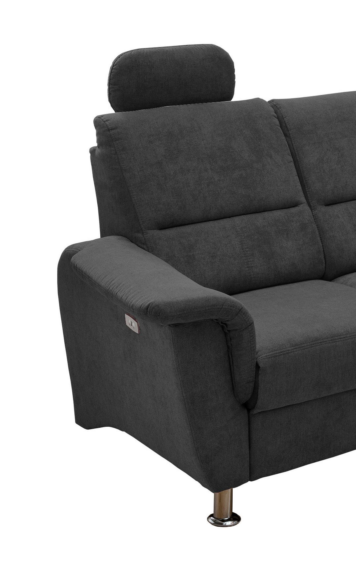 Ecksofa Parole Schwarz S: 231/184 Cm - Chromfarben/Schwarz, KONVENTIONELL, Textil (231/184cm) - Livetastic