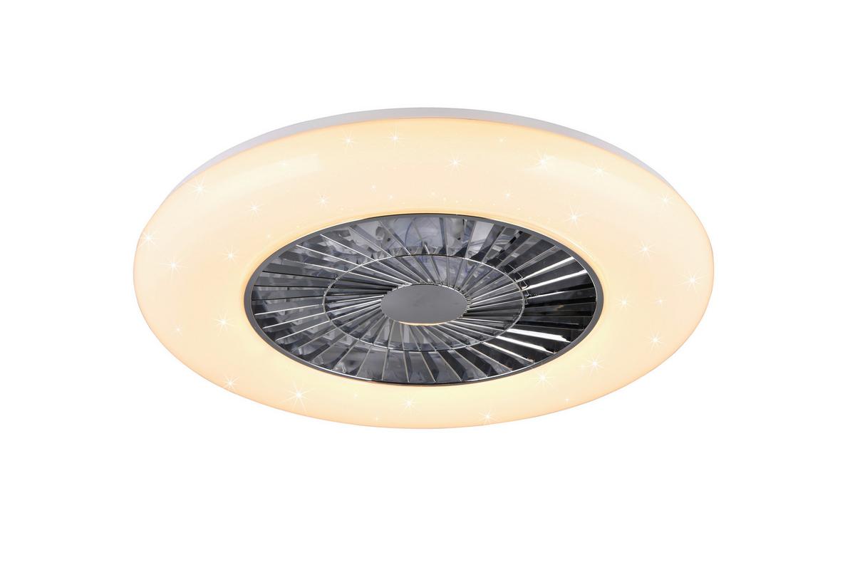 Deckenventilator Visby Weiß Chromfarben D:58cm - Chromfarben/Weiß, KONVENTIONELL, Kunststoff (58/19cm)