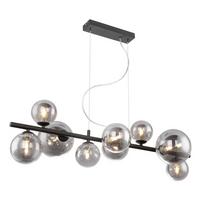 Led-hängeleuchte 56133-9h Riha - Schwarz, Design, Glas/Metall (86/36/120cm) - Globo