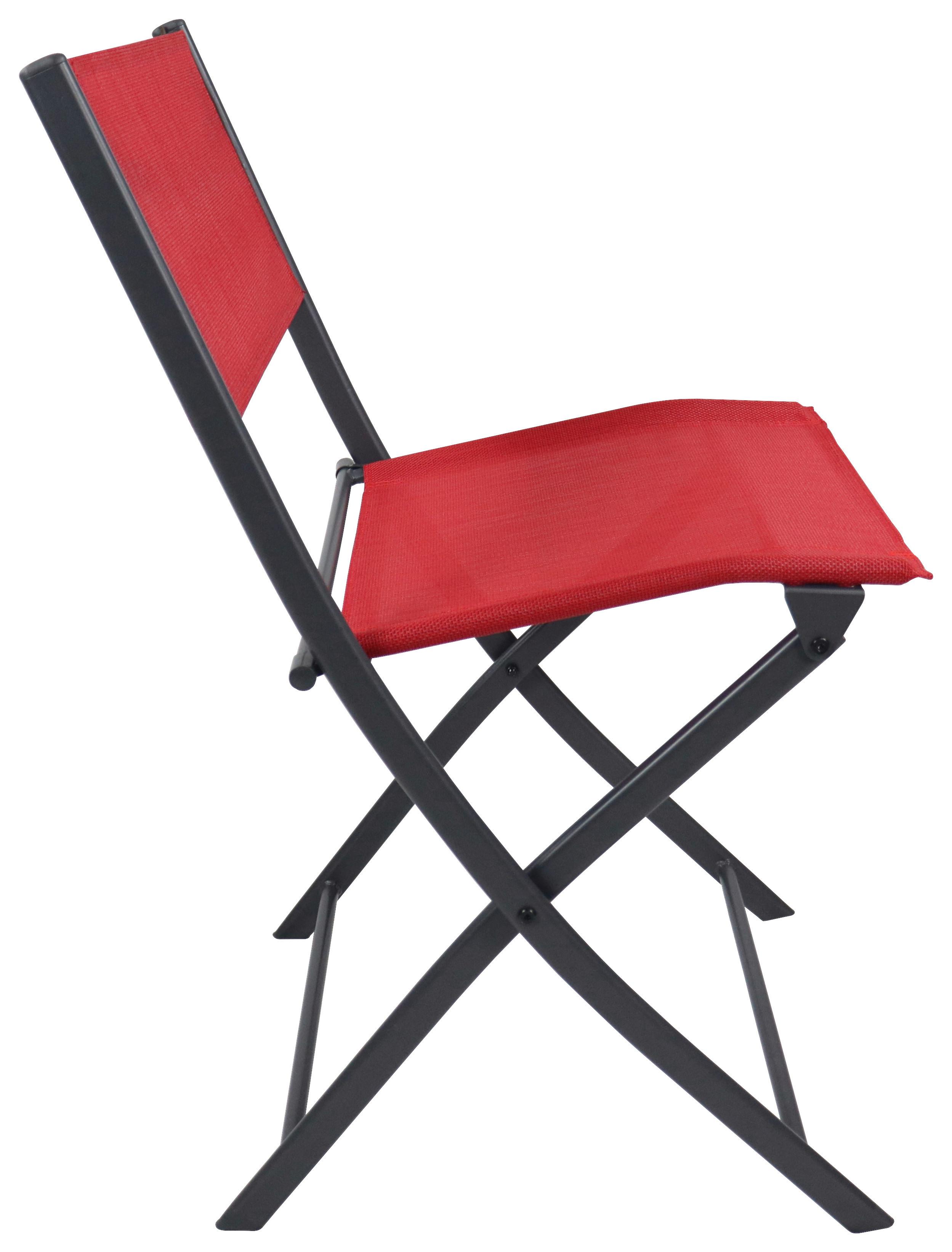 Klappsessel-Set 2-Tlg. Sumila Metall/Textil - Rot/Schwarz, MODERN, Textil/Metall (45/79/46cm) - Ambia Garden