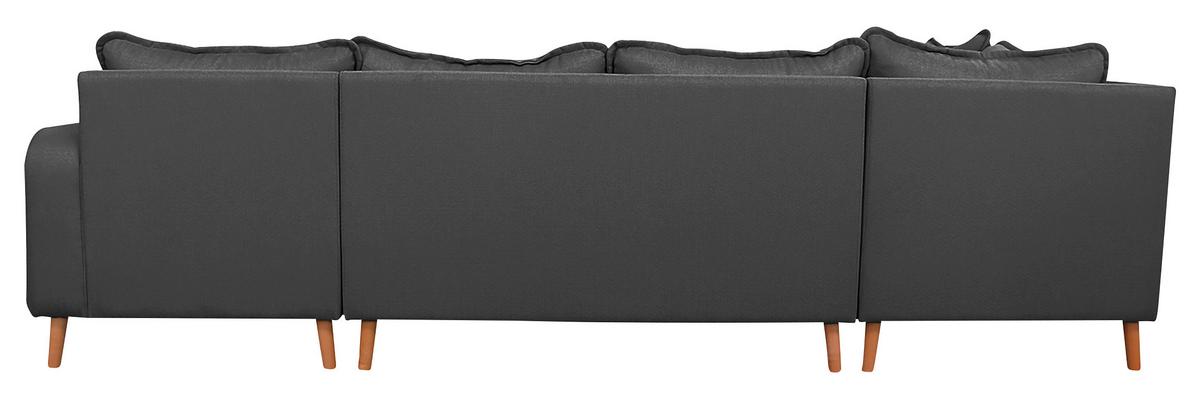 Wohnlandschaft Beata D.grau U:167x296x170 cm - Wengefarben/Dunkelgrau, Design, Textil (167/296/170cm) - Livetastic