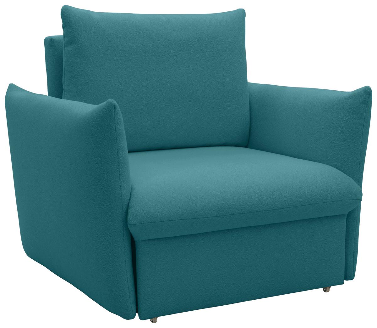 Sessel Looks Petrol B: 120 cm - Petrol/Schwarz, Design, Textil (120/100/97cm) - LOOKS by W.Joop