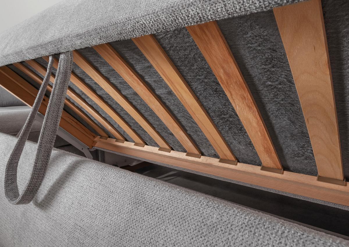 Wohnlandschaft Mit Bettkasten Rigatti Silberfarben B: 387 Cm - Silberfarben/Schwarz, MODERN, Textil (252/387/184cm) - Livetastic
