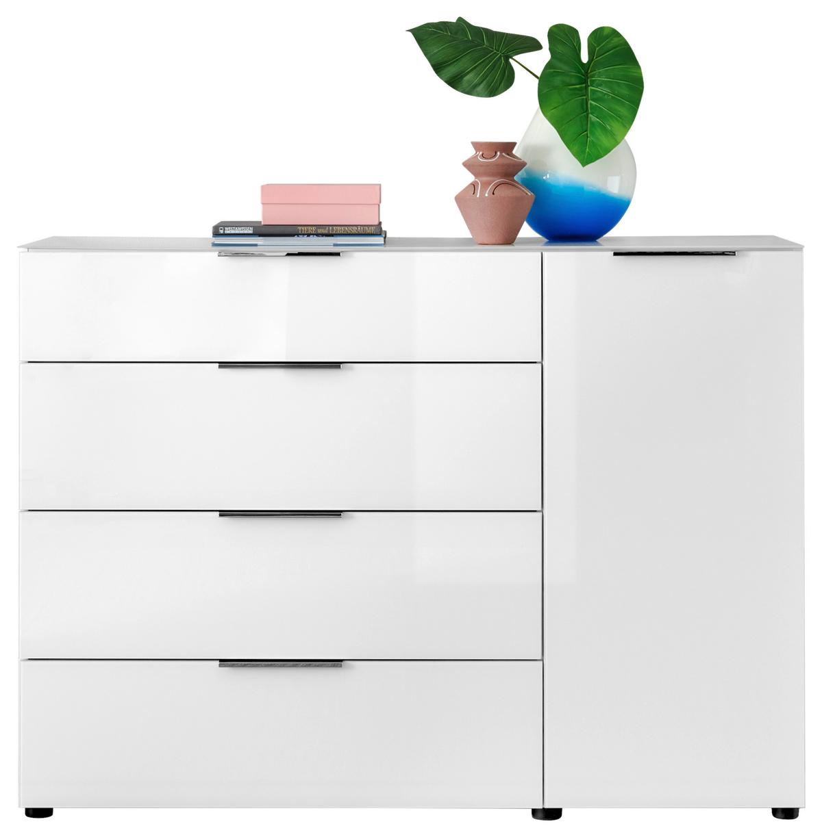 KOMODA SIENA -EXKLUSIV- - čierna/biela, Modern, kov/kompozitné drevo (135/99/40cm) - Mömax