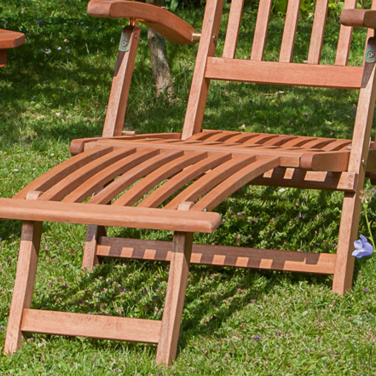 GARTEN-RELAXLIEGE Eukalyptusholz klappbar - Naturfarben, KONVENTIONELL, Holz (58/92/144cm) - Gardenson