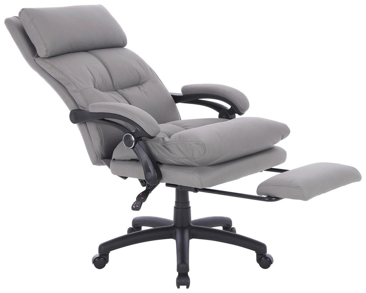 Chefsessel Bernie + Armstützen Grau Bis 140 Kg - Schwarz/Grau, MODERN, Kunststoff/Textil (66/116-124/71.5cm) - MID.YOU