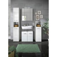 Koupelna Ice, 4-dílna, ca. 120 cm bílá - bílá/černá, Moderní, kompozitní dřevo/plast (120/185/30cm) - MID.YOU