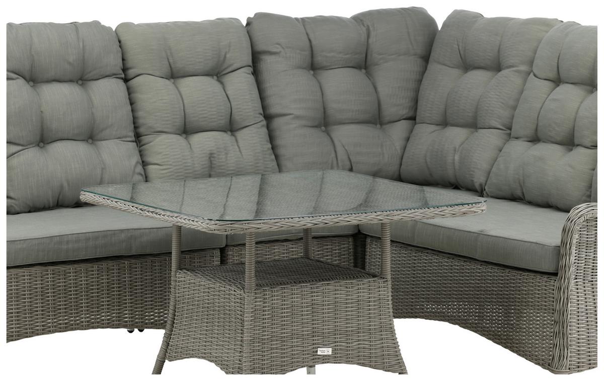 Loungegarnitur Washington - Grau, KONVENTIONELL, Kunststoff/Textil - Gardenson