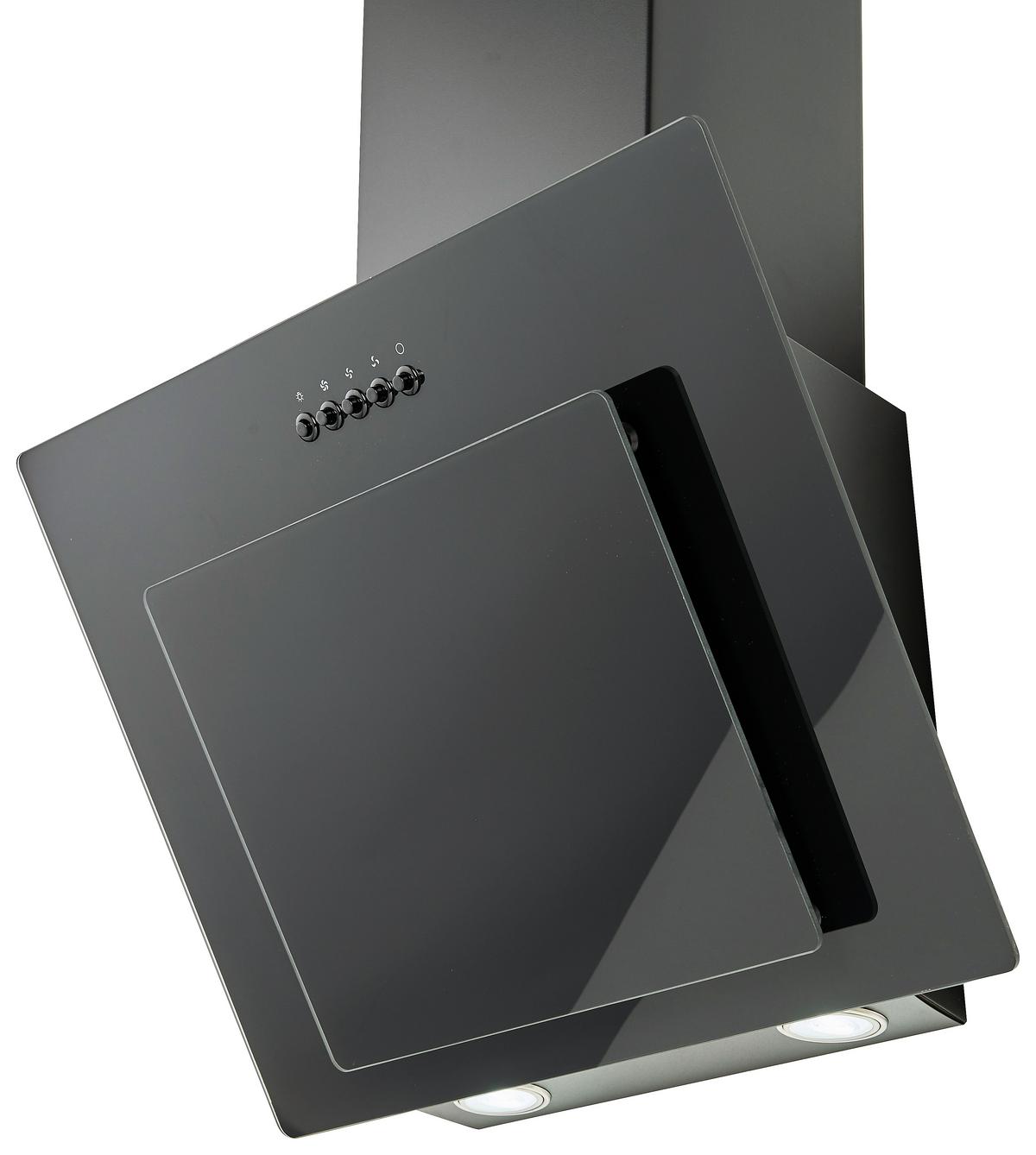 Kopffreihaube 9039x Glas Schwarz B: 59,6 Cm, Led - Schwarz, Basics, Glas (59,60/78/31,30cm) - PKM