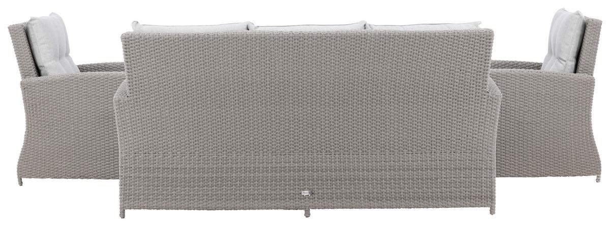 Loungegarnitur 4-Tlg Brentwood aus Kunststoff/Glas mit Kissen - Grau, KONVENTIONELL, Glas/Kunststoff - Gardenson