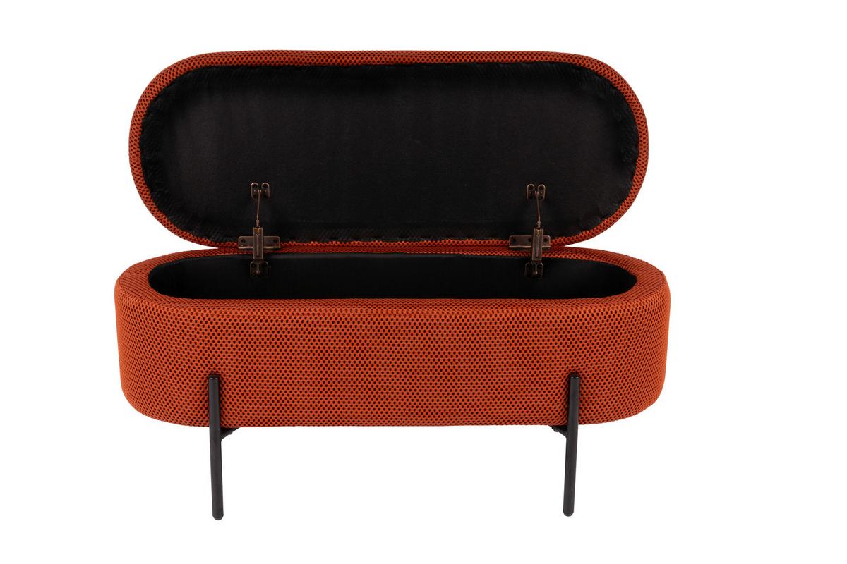 Sitzbank Carla Orange, mit Stauraum, L: 95 cm - Design (95/43/36cm)