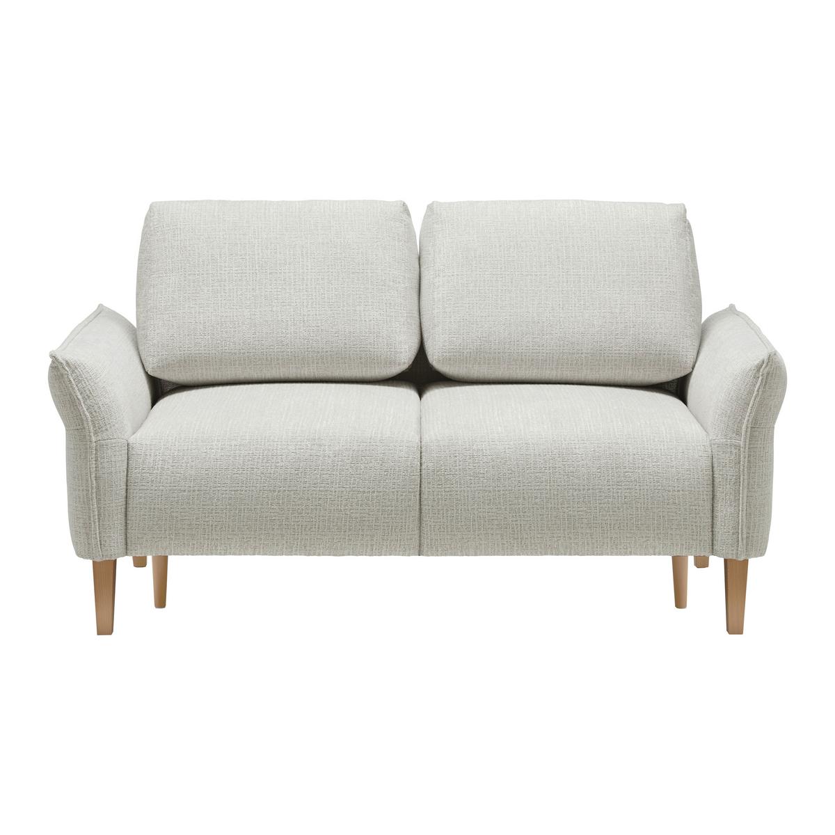 Dvoumístná pohovka CUSTOM, krémová - barvy dubu/krémová, Moderní, dřevo/textil (150/85/92cm) - Mömax