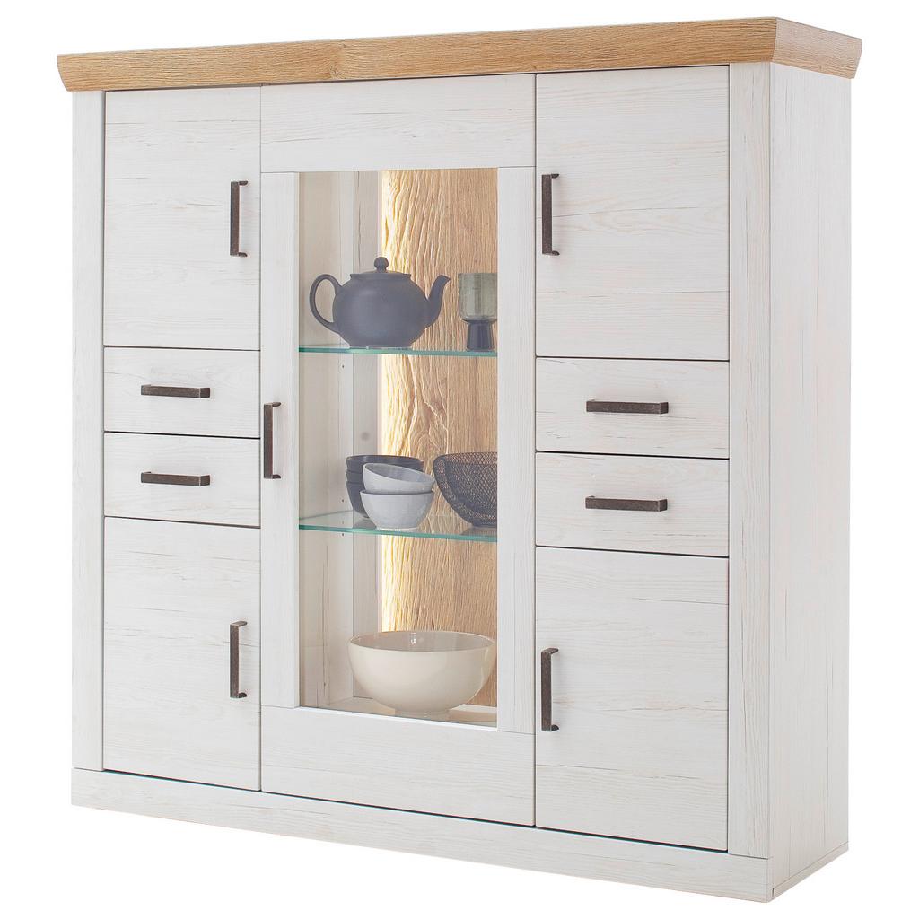 Highboard B: 142 cm Madrdi Eiche-/Pinienfarben