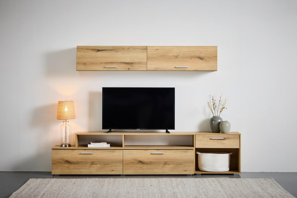 WOHNWAND RACE - Eichefarben, Design, Holzwerkstoff (247/86/36cm) - MID.YOU