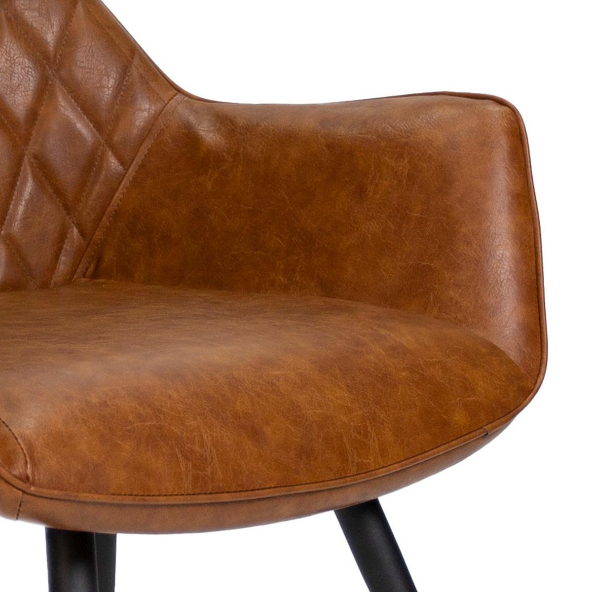 Stuhl-Set Cose - Cognac/Schwarz, KONVENTIONELL, Textil/Metall (62/83/60cm) - MID.YOU