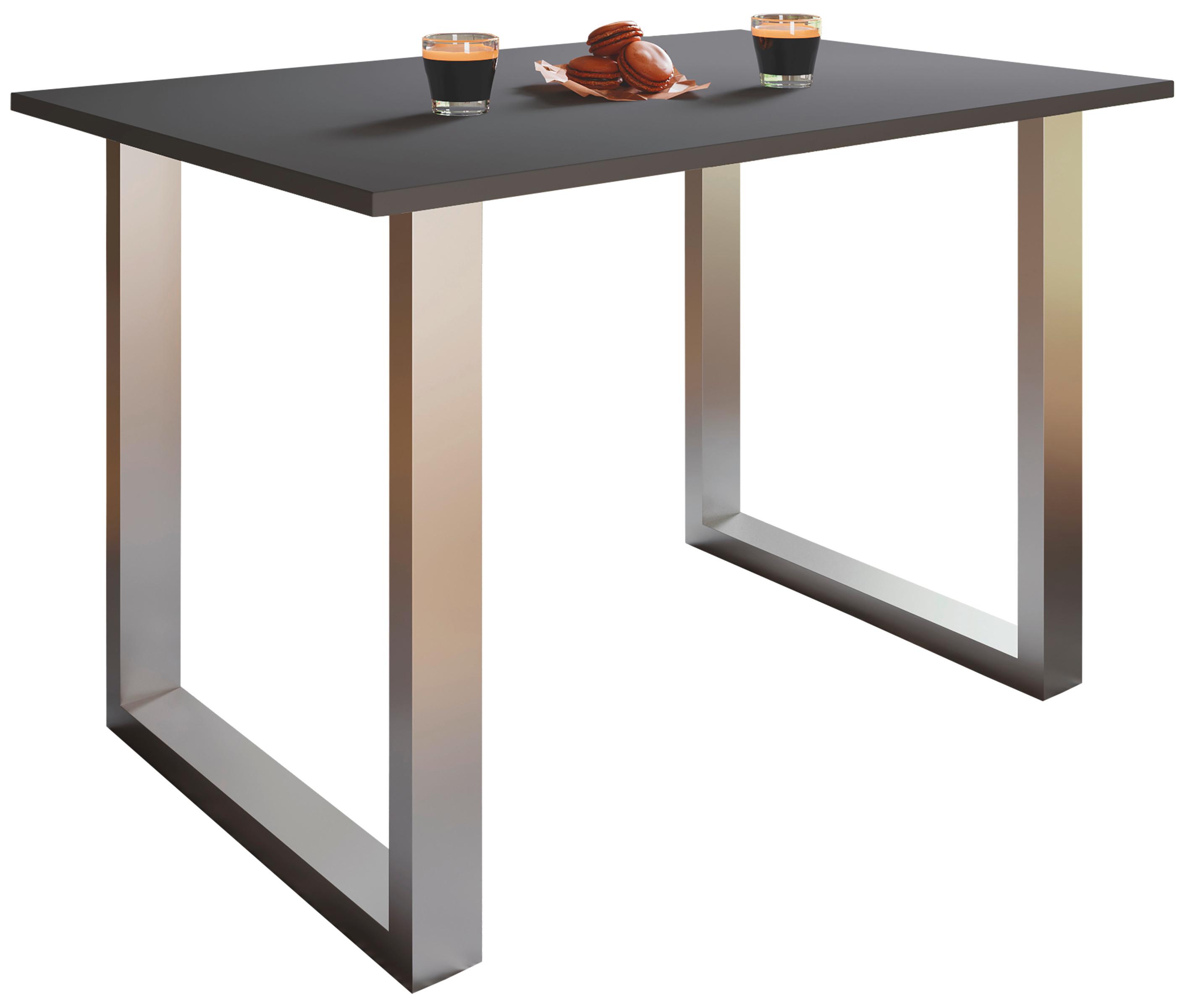 Esstisch Xona Silberfarben L: 80 cm - Anthrazit/Silberfarben, Basics, Holzwerkstoff/Metall (80/50/76cm) - MID.YOU