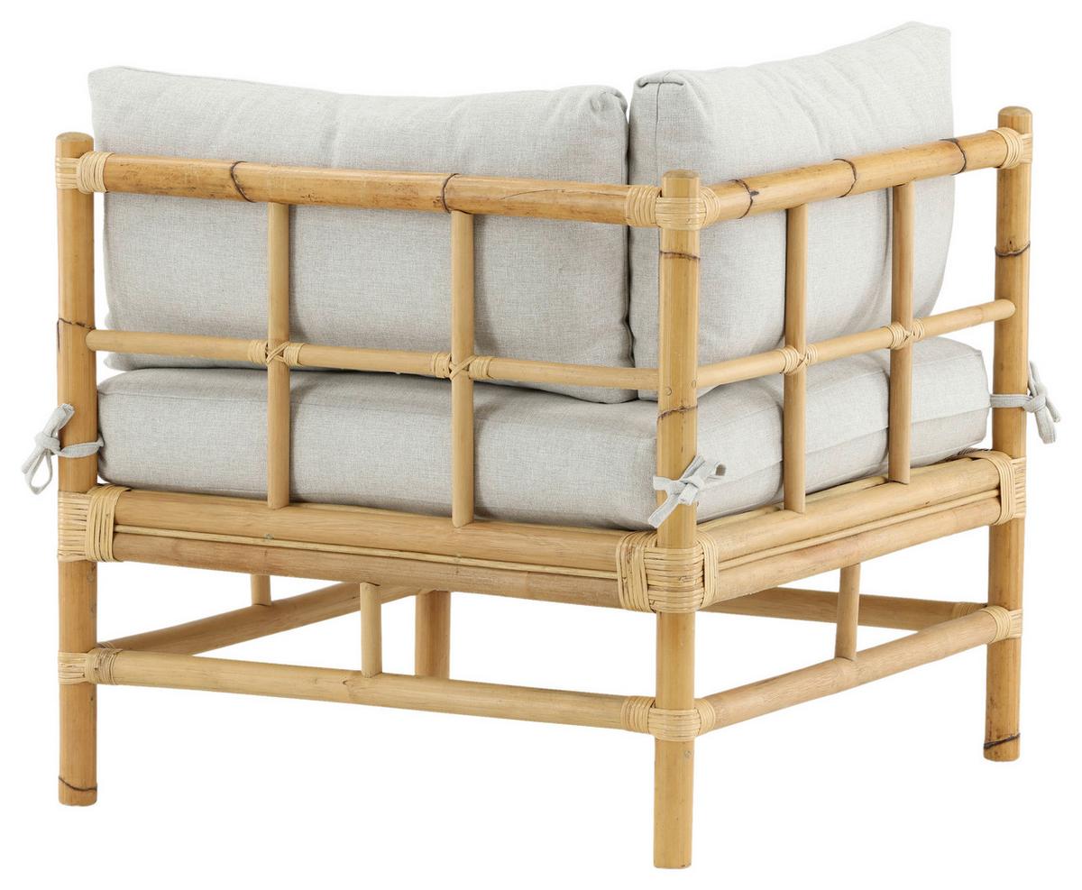 Loungeeckteil Cane - Hellbraun, KONVENTIONELL, Holz/Textil (75/70/74cm) - Gardenson