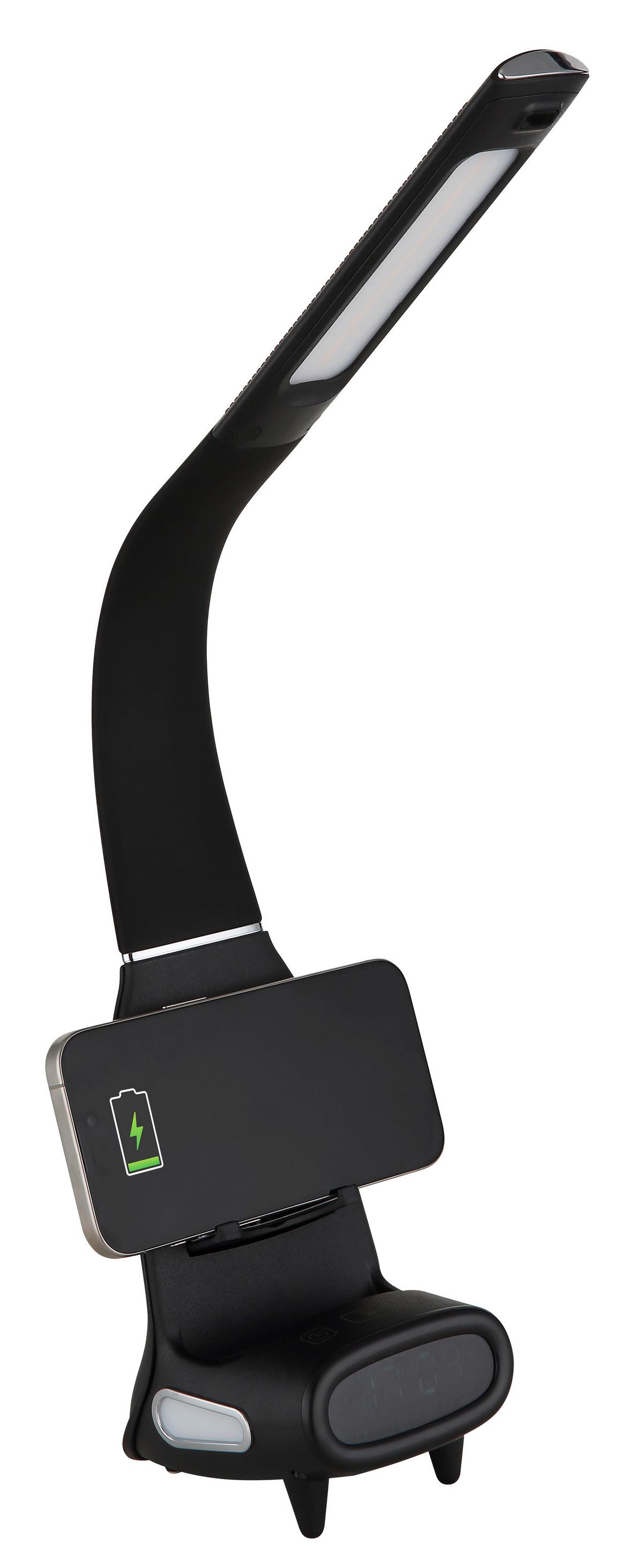 Led-tischleuchte Touchdimmer - Chromfarben/Schwarz, Design, Kunststoff (25/10/50cm) - Globo