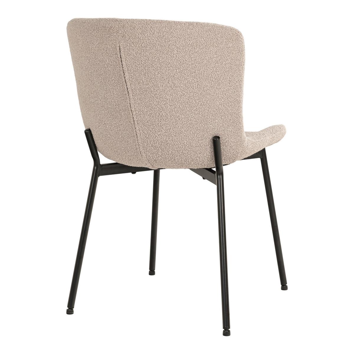 Stuhl-Set Maceda Beige B: 48 cm - Beige/Schwarz, MODERN, Textil/Metall (48/83/59cm) - MID.YOU