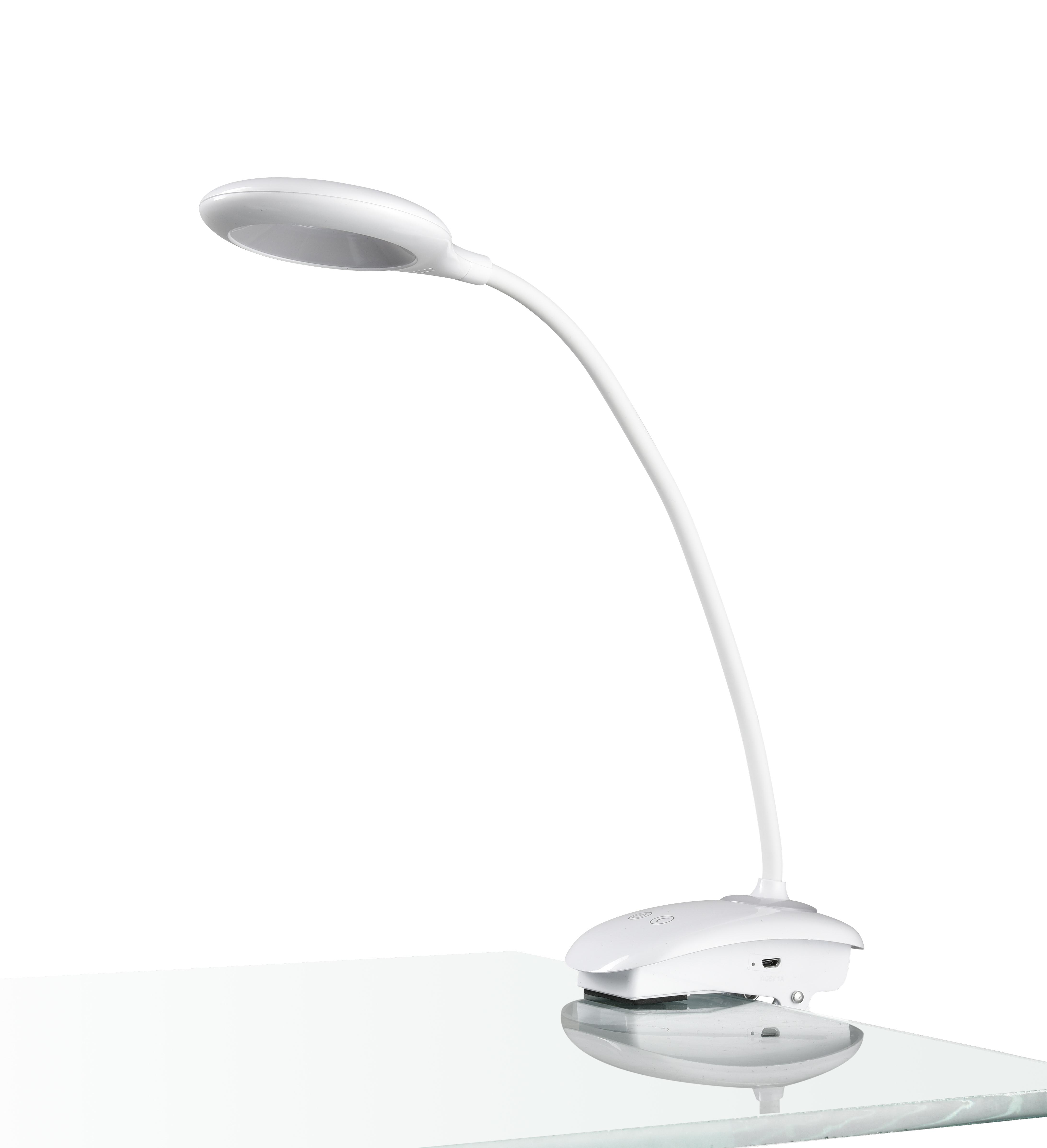 Svítidlo Na Psací Stůl Luli - bílá, Romantický / Rustikální, plast (11/12/42cm) - Modern Living