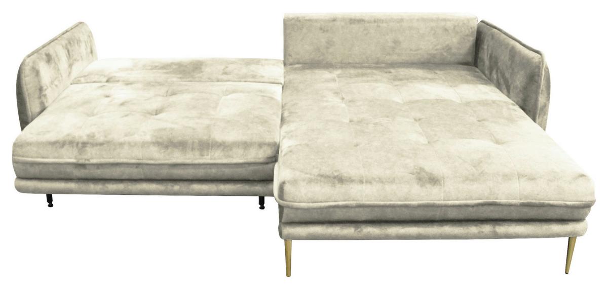 Ecksofa Whisper Creme S: 264x196 cm - Goldfarben/Creme, Design, Textil (264/196cm) - MID.YOU