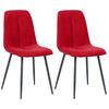Esszimmerstuhl Lago Rot Echtholz Beine 2er-Set - Rot/Schwarz, MODERN, Holz/Textil (47/87/58cm) - P & B