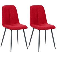 Esszimmerstuhl Lago Rot Echtholz Beine 2er-Set - Rot/Schwarz, MODERN, Holz/Textil (47/87/58cm) - P & B