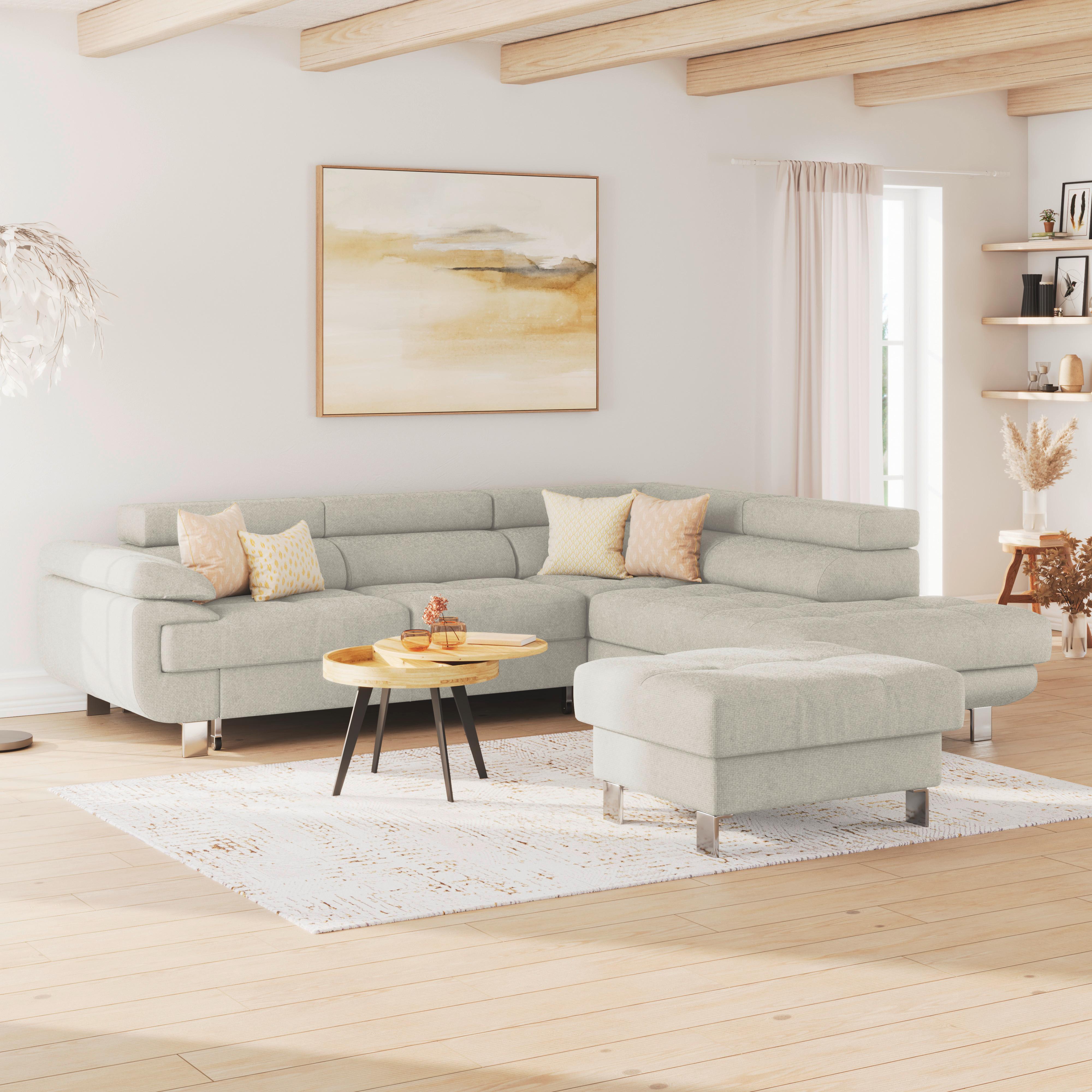Hocker Savona - Greige, MODERN, Textil (90/44/73cm) - Ondega