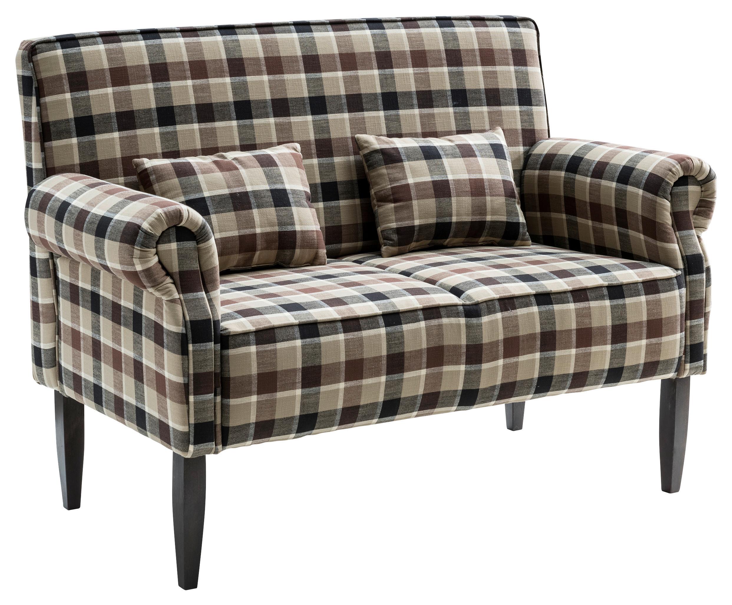 Zweisitzer-Sofa mit Zierkissen Antoni, Mikrofaser - Wengefarben/Braun, LIFESTYLE, Textil (138/99/73cm) - Livetastic