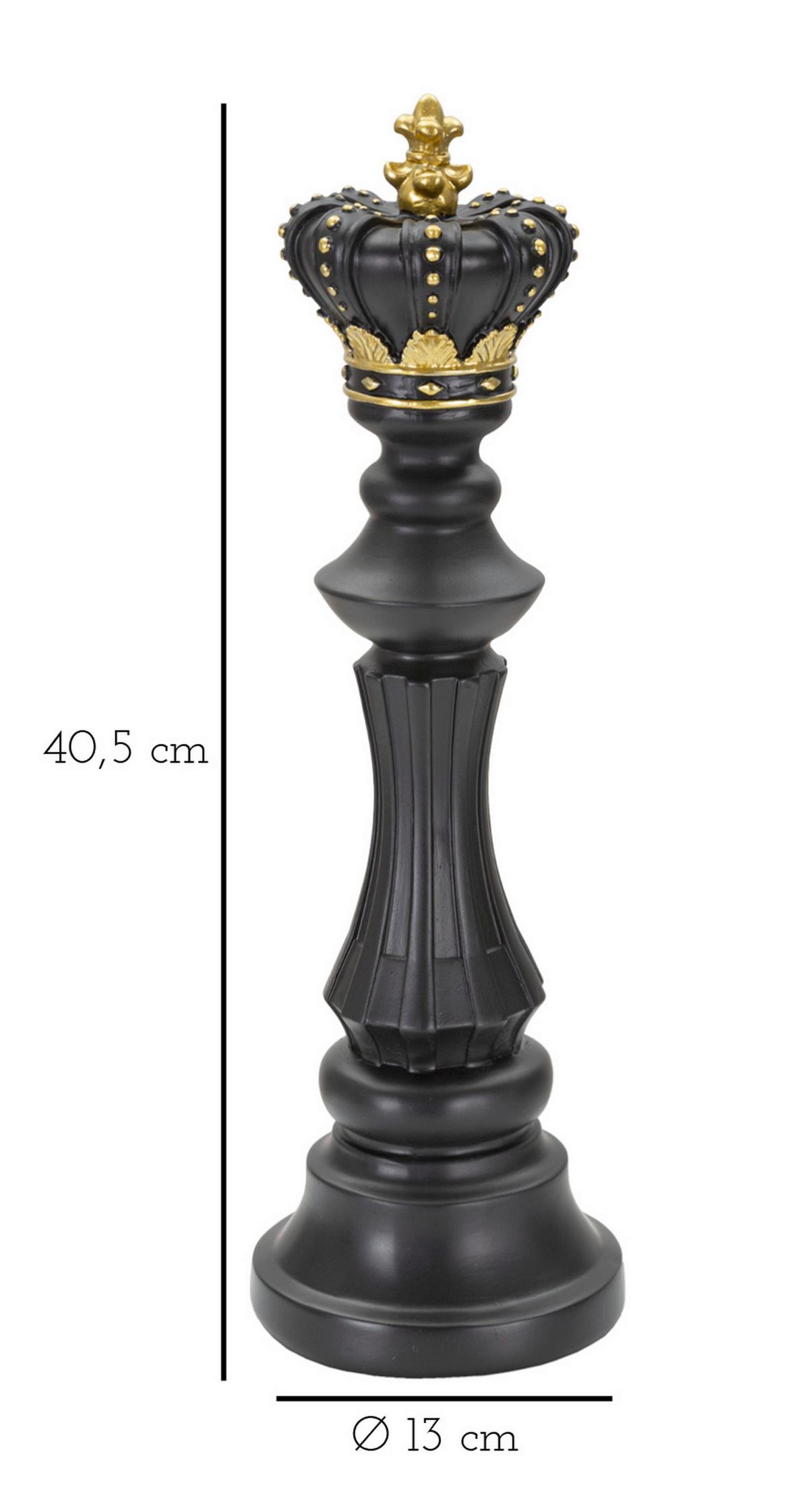 Skulptur Black And Gold King B: 13 cm - Goldfarben/Schwarz, Basics, Kunststoff (13/40.5/13cm)